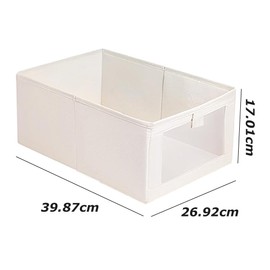 6 Pack Linen Storage Bins, Foldable Storage Boxes, Portable Wardrobe Storage Boxes, Closet Storage Baskets with Clear Window, Suitable for Organising Clothing and Storage （39*27*16 CM)