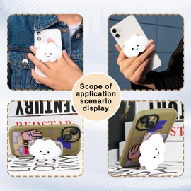 Yuibthr Phone Grip Cute 2D Cloud Shape Collapsible Expandable, Smartphone Tablet Cell Phone Grip Stand Holder (White)