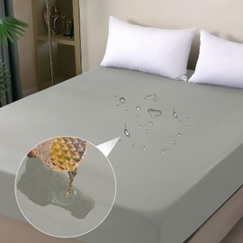 ohano Waterproof Mattress Protector, 200 x 200 cm Fitted Sheet, Waterproof and Breathable Mattress Cover, Incontinence Mattress Topper, Moisture Protection, Fitted Sheet, for All Seasons, Grey