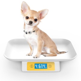MINDPET-MED Puppy Scale for Whelping Dogs, Capacity up to 33lbs, Accuracy 1g/0.035oz, Unit g/kg/lb/oz/tl/ml, Yellow, Suitable for Kitten Puppy Rabbit Snake Cats and Small Dogs