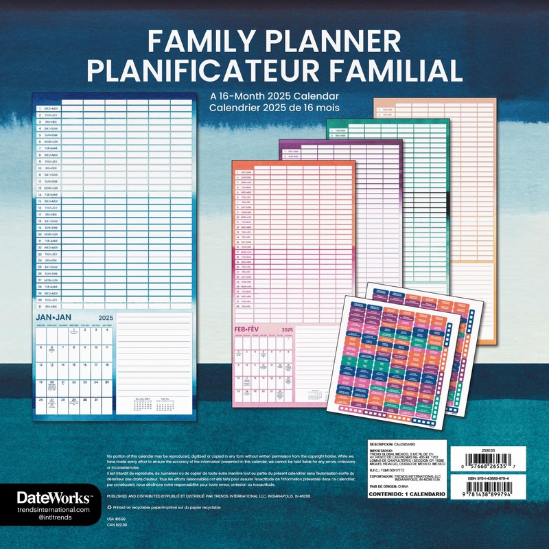 2025 Family Planner Wall Calendar