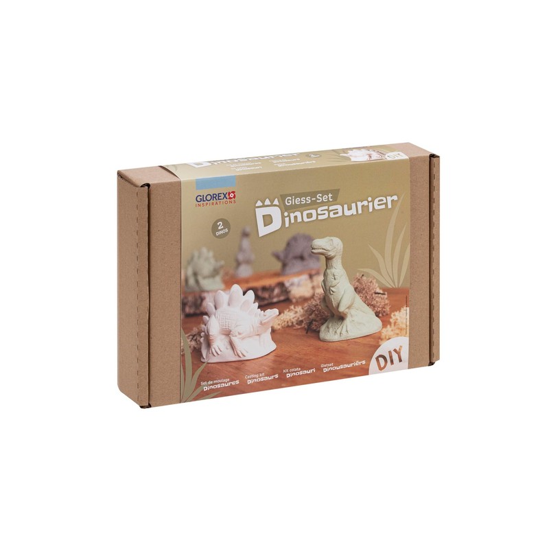 Glorex Giess 62704012 Dinosaur Craft Set, Materials for 2 Dinos