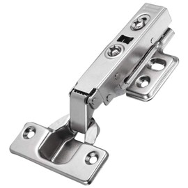 Kimdot Full Overlay 35mm Cup European Hidden Hinge Clip-on Plate for Easy Installation Kitchen,Bathroom Heavy-Duty Frameless Soft Close Hinge Four Hole Mounting Plate Hinges 2PCS