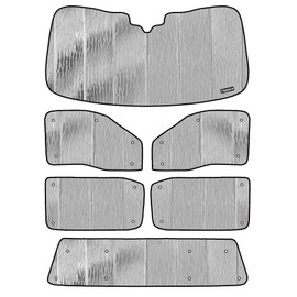 Pigenius Window Sun Shade Full Set for 2021-2024 Ford F-150 Crew Cab Non-Openning Rear Tailgate, Premium Folding Sunshade