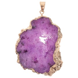 IWOWHERO Natural Agate Slice Necklace Pendant Decorative Gemstone Diy Jewelry Craft