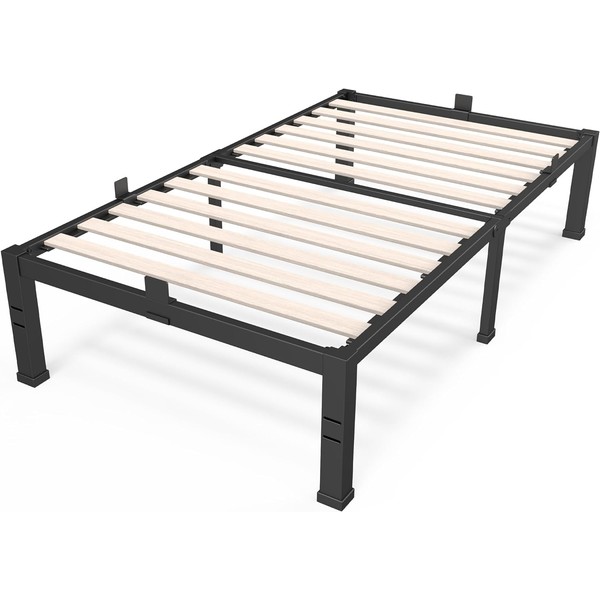 ROIL 18 inch Twin Size Bed Frames with Wide Wood