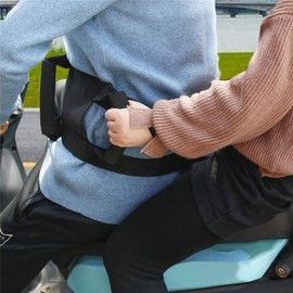 NCONCO Motorcycle Waist Safety Harness Motorcycle Seat Strap Motorcycle Passenger Safety Belt with Four Handles Motorbike Rear Passenger Grip Adjustable for Children