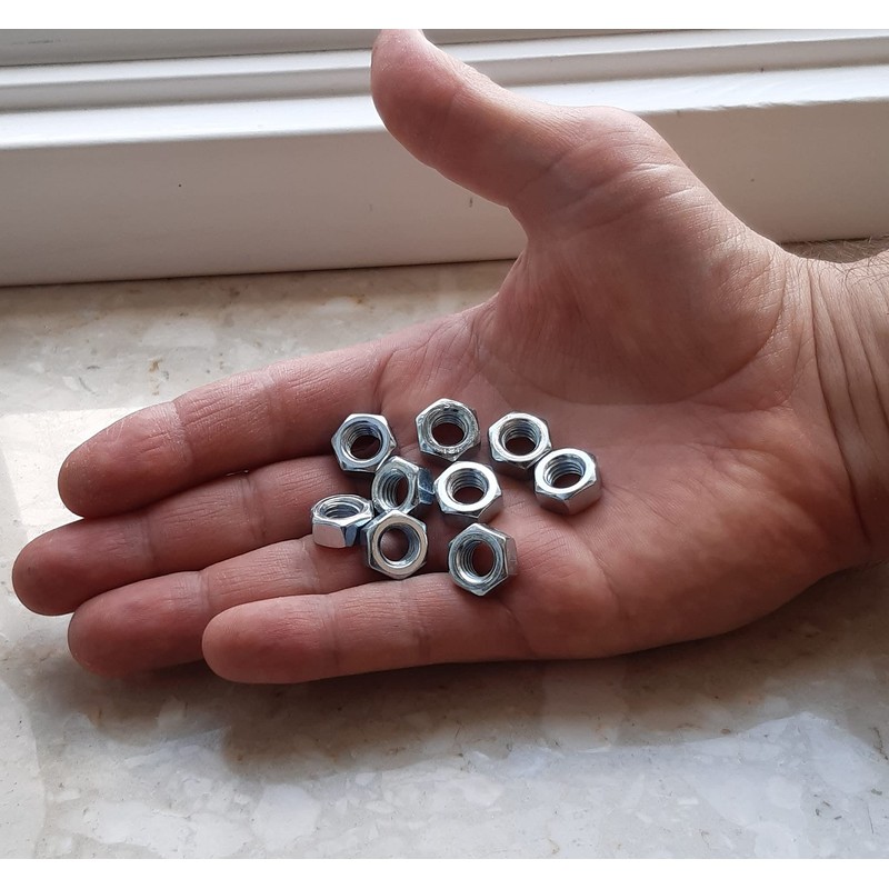 M8 Hex Nuts 8mm Metal Steel Sheet Zinc Plated Nut