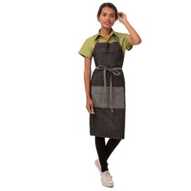 Chef Works Unisex Manhattan Bib Apron, Black, One Size