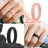 ThunderFit Silicone Wedding Rings for Women, Leaf Design Rubber Engagement