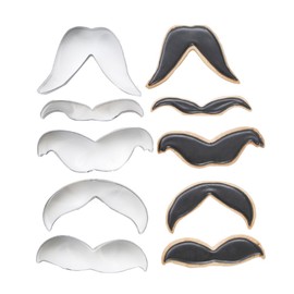 KALAIEN 5 Pieces Man Mustache Cookie Cutter Set Stainless Steel Cookie Cutter Fondant Biscuit Baking Mould