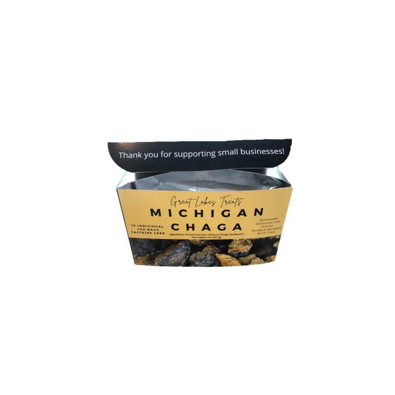 Great Lakes Treats Michigan Wild Harvested Chaga, 15 Convenient Tea