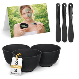 NOLITOY Face Mask Mixing Bowl Set: 3 Pack DIY Facial Tool Kit with Silicone Applicator Brush & Soft Spatula, Clay Bowl for Skincare, Home Spa, Salon, 