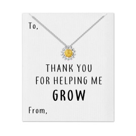 Philip Jones Thank You for Helping Me Grow Daisy Necklace