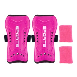 AYNKH Kids Shin Pads with Wrist Guards Pink shin pads girls, kids shin pads football, shin pads kids Age 5-12 for Boys Girls Football Games Leg Calf Protective Gear