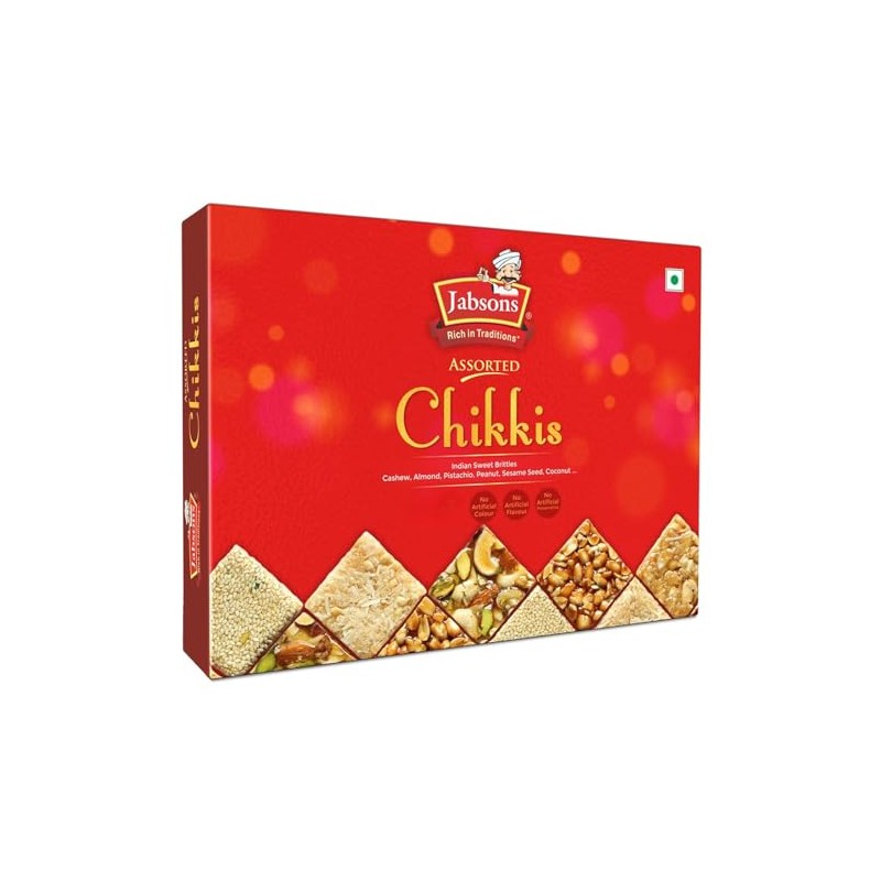 Jabsons - Chikki Assorted, Indian Sweet Brittles, 800 G (28.2
