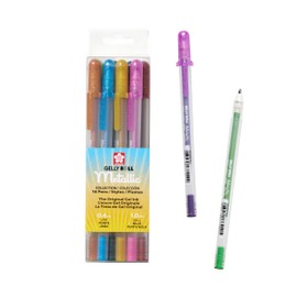 Sakura Gelly Roll Metallic Gel Pens - Pens for Scrapbook, Journals, or Drawing - Colored Metallic Ink - Medium Line - 16 Pack