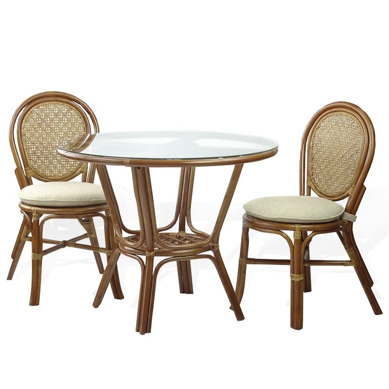 Denver Dining Handmade Wicker Side Chair with Cream Cushion Natural