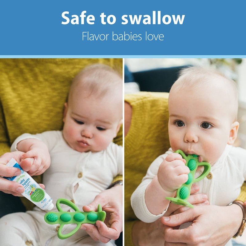 Dr. Brown's Fluoride-Free Baby Toothpaste, Safe to Swallow, Apple Pear,