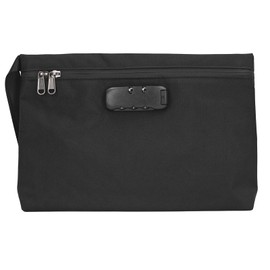 Smell Proof Bag with Combination Lock, Lockable Waterproof Money Bag Locking Accessories Pouch for Cash Travel Bank Deposits (Black)