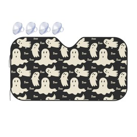 Vintage Groovy Flowers Car Windshield Sunshades Cute for Women Men Auto Sun Visor Blockers Universel Fit Sedan Van SUV Truck Accessories 51x27.5 in