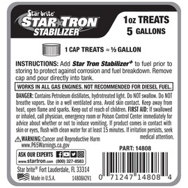 Star Tron Stabilizer+ Fuel Storage & Corrosion Protection, Treats 40 Gallons of Gas - Ideal for Motorcycles, Boats, Lawn Equipment, Classic Cars - 8 OZ Treats 40 Gallons (014808)
