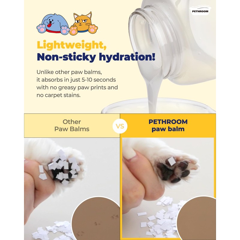 [PETHROOM] Roll-on Paw Balm for Cats & Dogs | Lick-Safe,