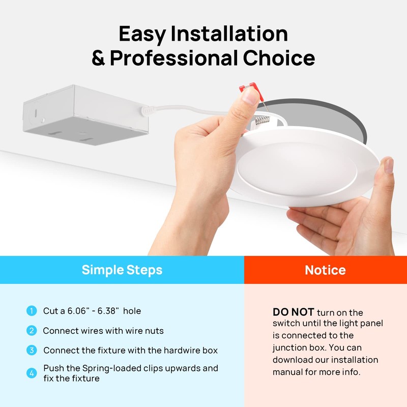 Consciot Ultra-Thin LED Recessed Lighting 6 Inch 12 Pack, Slim