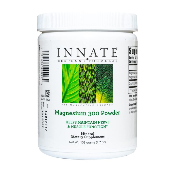 Fórmulas de respuesta INNATE – Magnesio 300 en polvo, lata clínica de magnesio con espinaca orgánica, 60 porciones (132 gramos)