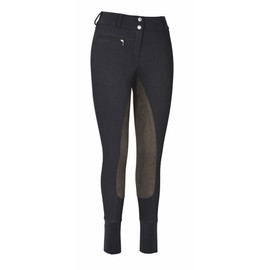 TuffRider Women's Ribb Lowrise Wide Waistband Full Seat Breech, Black, 32