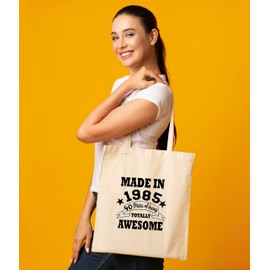 Print4U Shopping Tote Bag For Life Born In 1985 40th Birthday Natural