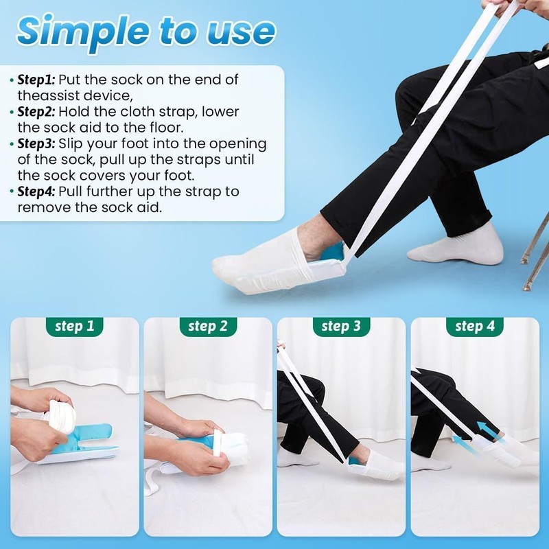 YGHSZ 2pcs Sock Aid for Elderly & Disabled - Easy