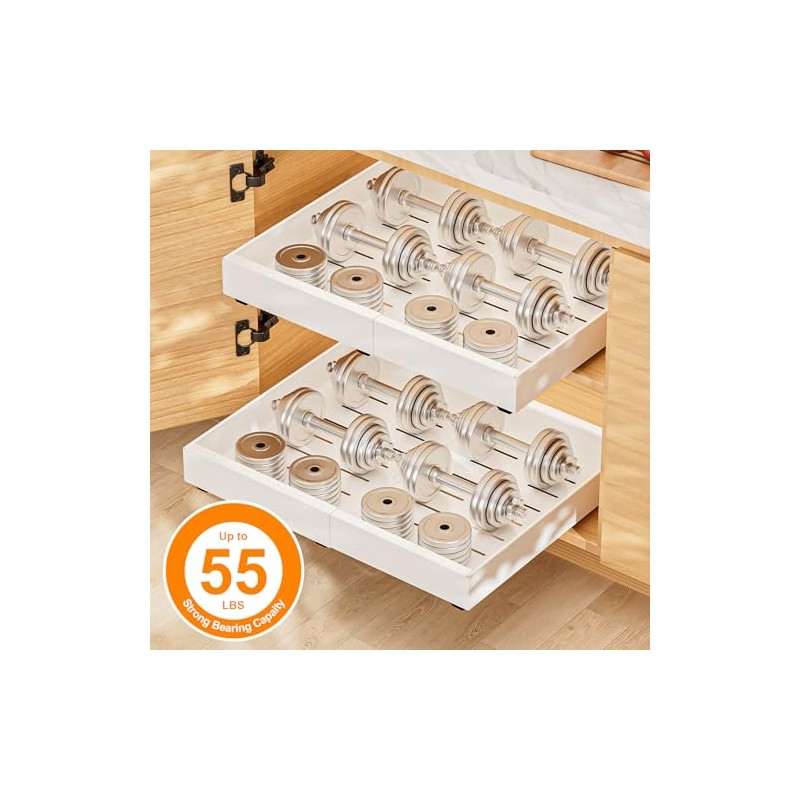 Diealles Shine Telescopic Drawer, Pack of 2, Adjustable Width 31-52