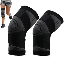 1 Pair (2Pcs) de Rodilleras Deportivas, Rodilleras Elásticas Antideslizantes, Protege tus RodillasAdecuado para Voleibol, Baloncesto, GYM, Correr,... 