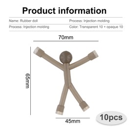 Wisebom Mini Man Magnetic Colourful Magnets, Pack of 10 Funny Magnets Creative for Fridge, Transparent Small People Magnet, Flexible Rubber Humanoid Magnet for Office, Kitchen