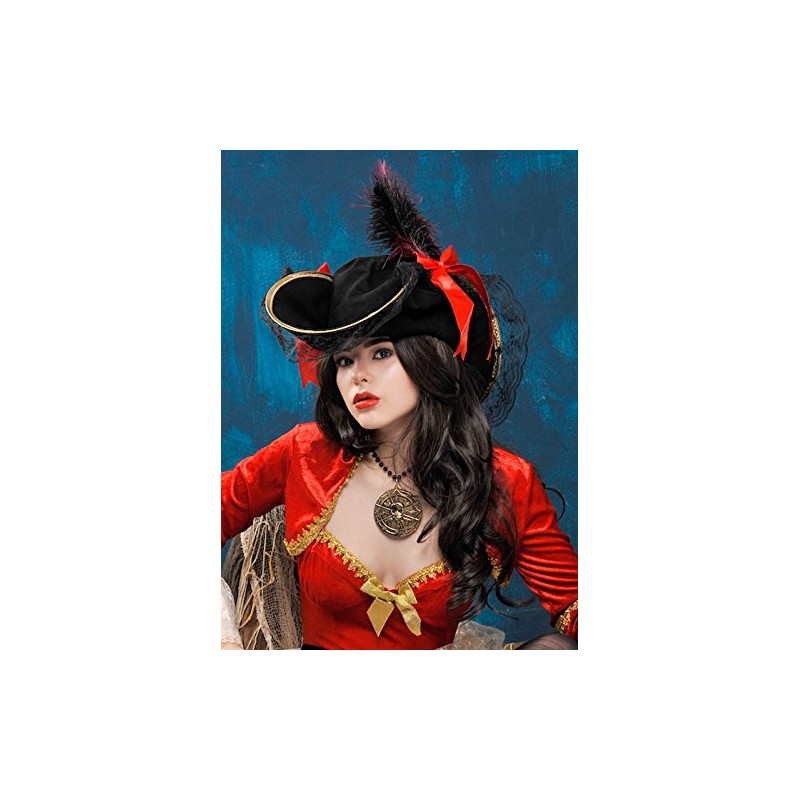 Wicked Costumes Deluxe Fancy Dress Pirate Hat with Feather