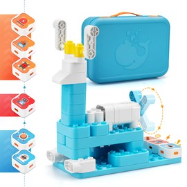 WhalesBot A3 Coding Robot for Kids, Multiple Sensors Coding Block STEM Building Set, 12 in 1 Story Based Tutorial, STEM Toys for Kids 3-4 Years, Gift Choice for Children