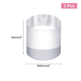 sourcing map 2pcs Acrylic Cylinder Display Blocks, 50 x 50 mm/2" x 2" Clear Jewelry Display Base Polished Cube Riser Stand Display Holder Base for Ring Bracelet Cosmetics Crafts