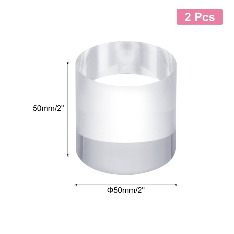 sourcing map 2pcs Acrylic Cylinder Display Blocks, 50 x 50