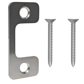 Adjustable Strike Plate for Exterior Doors - Large Hole for Deadbolts and Electronic Locks - Home and Rental Security Strike Plate - Smooth Lock Every Time Door Hole Cover Plate with Threaded Screw