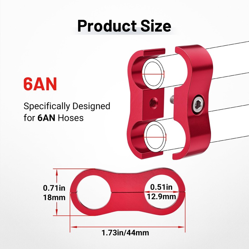 EVIL ENERGY Hose Separator Clamp, Fuel Line Mounting Clamp Aluminum