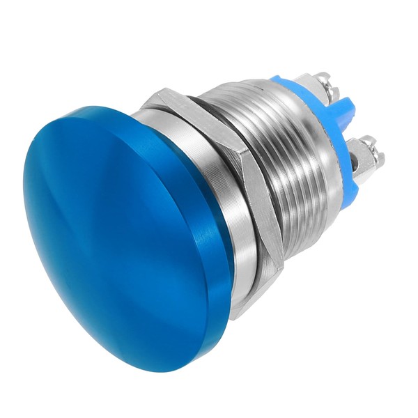 MECCANIXITY 1PCS 5A 19MM 3/4" Momentary Mushroom Head Push Button