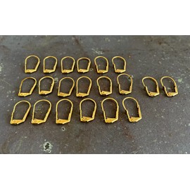 Unbranded Vintage New Polished Brass Earwires Hooks - EW-A-6