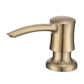 Kmeino Soap Dispenser for Kitchen Sink, Built in Sink Soap Dispenser Gold ABS Pump Head with 11 Ounce Soap Bottle Champagne Gold