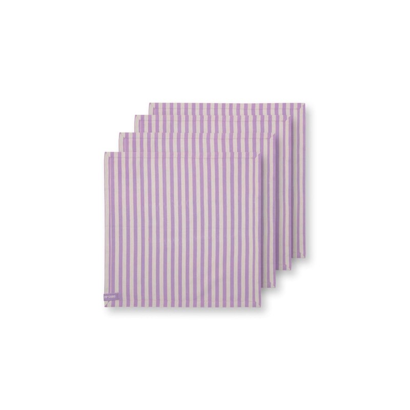 Pip Studio Lily&Lotus Stripes Napkins Purple 40 x 40 cm