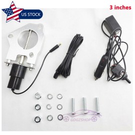 JONJEA 3" Electric Exhaust Valve Control Motor Kit Stainless Headers with Manual Switch