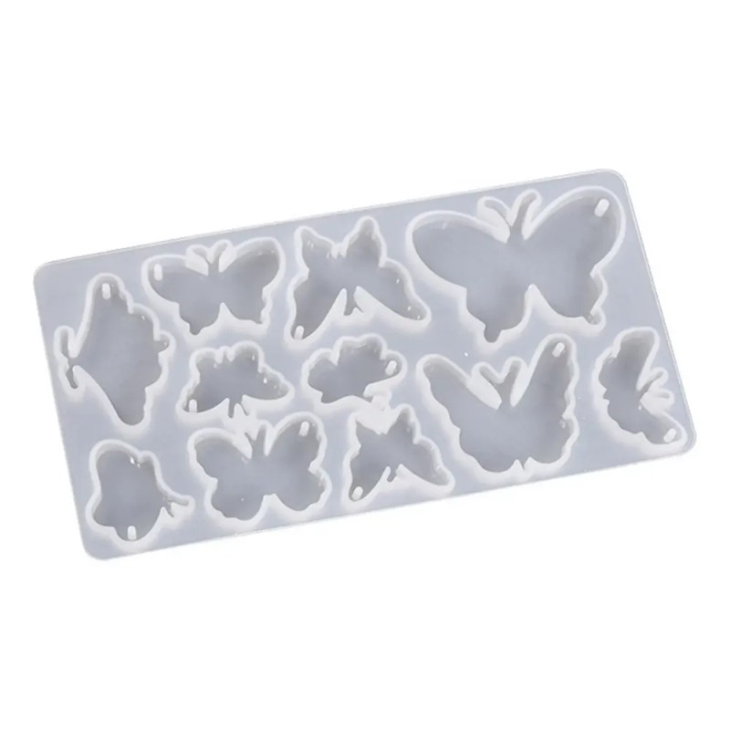 Molde De Silicona De Mariposa, Molde Colgante De Resina Para