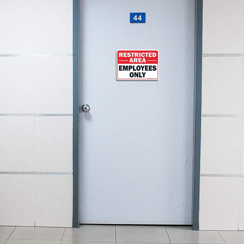 Faittoo Restricted Area Employees Only Sign, 10 x 7 Inches