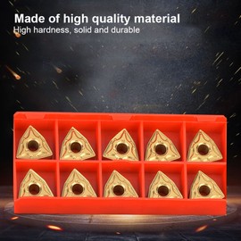 CNC Carbide Cutters, 10 Pieces WNMG 432 WNMG0804 CNC Single Slotted Carbide Insert Cutter Lathe Tool for Precision of Machined Surfaces, Default