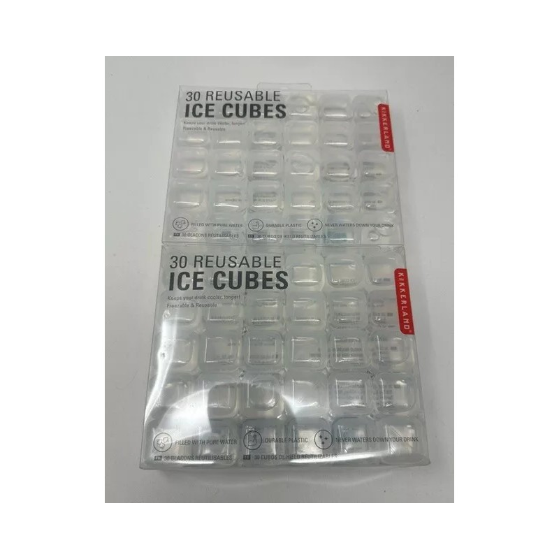 Kikkerland Reusable Square Clear Ice Cubes - Set of 60